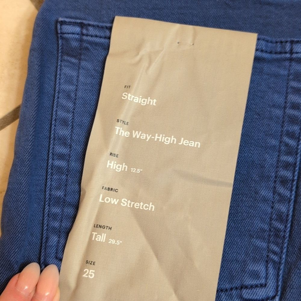 NWT Everlane The Way-high Jean Blue Denim Straight Leg Size 25 Tall - Picture 8 of 13
